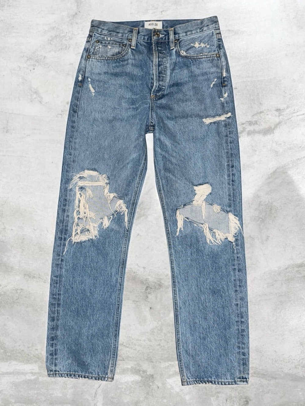 AGOLDE 90’s Distressed High Rise Jeans Size 25 In Fall Out Wash A069C-811
